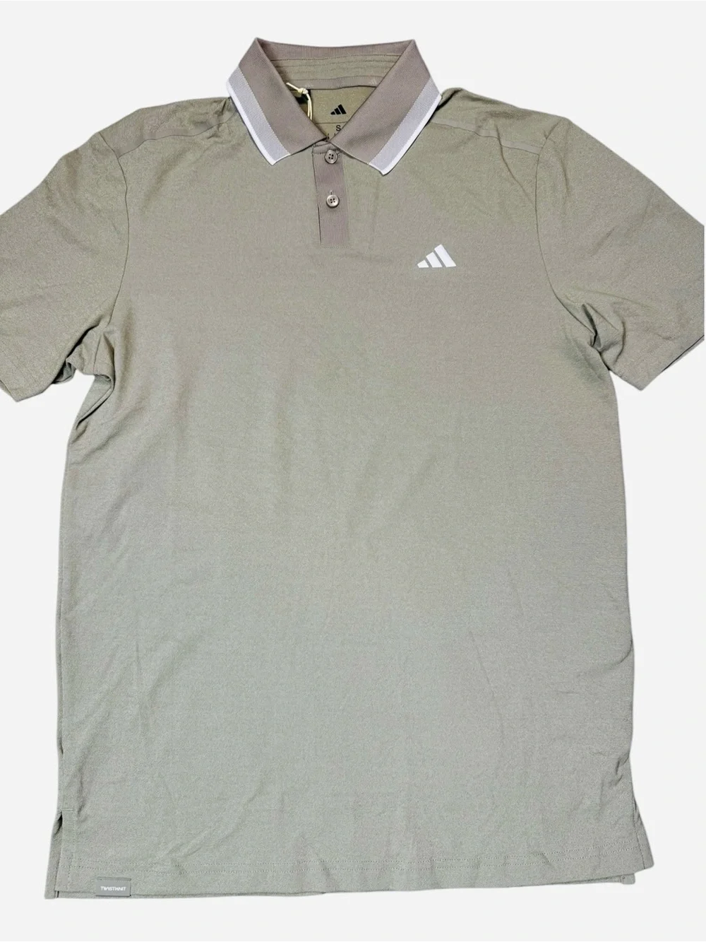 NWT New Adidas Ultimate365 Tour Twistknit Pique Polo Shirt In Putty Beige Size S